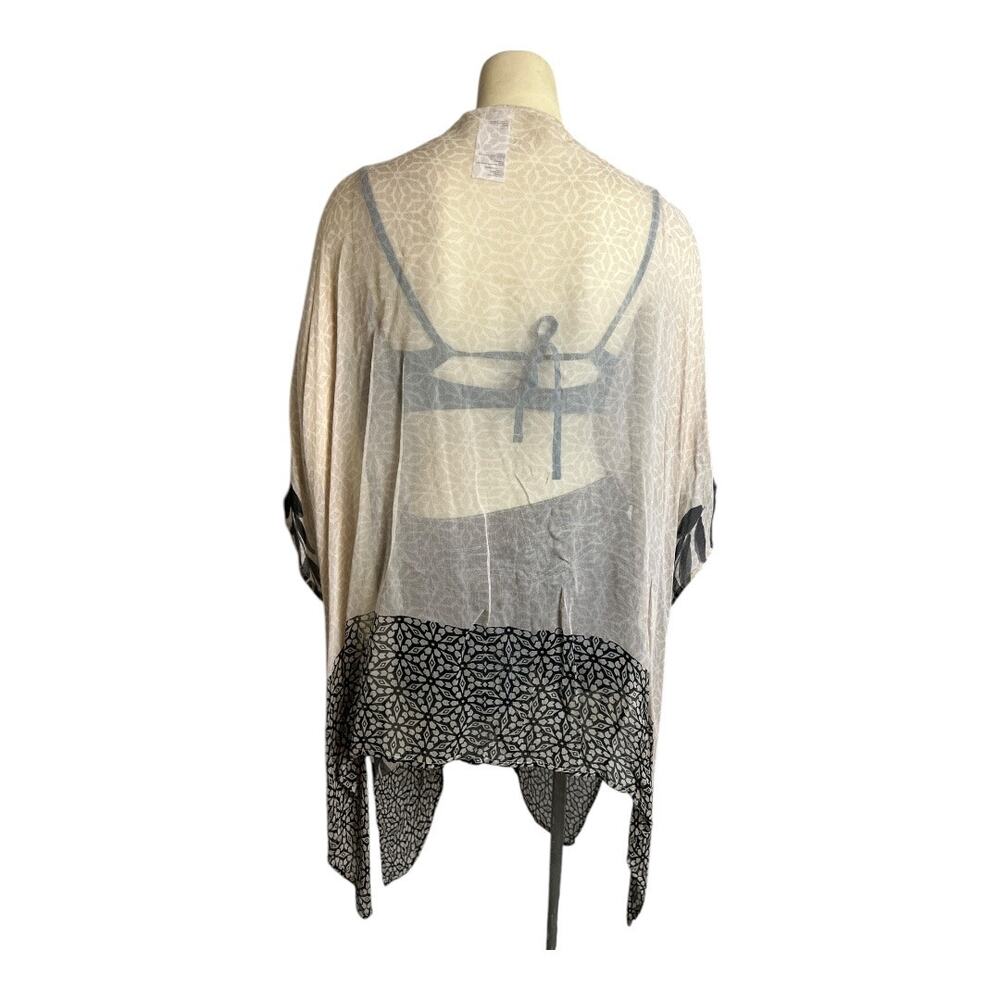 Anthropologie Elizabeth Gillet Sheer Kimono Boho Watercolor Crochet Beach - Picture 9 of 10